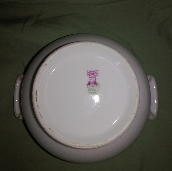 Antique Limoges Tressemanes Vogt France Gold Key Porcelaine Sugar Bowl With Lid - Picture 10 of 11